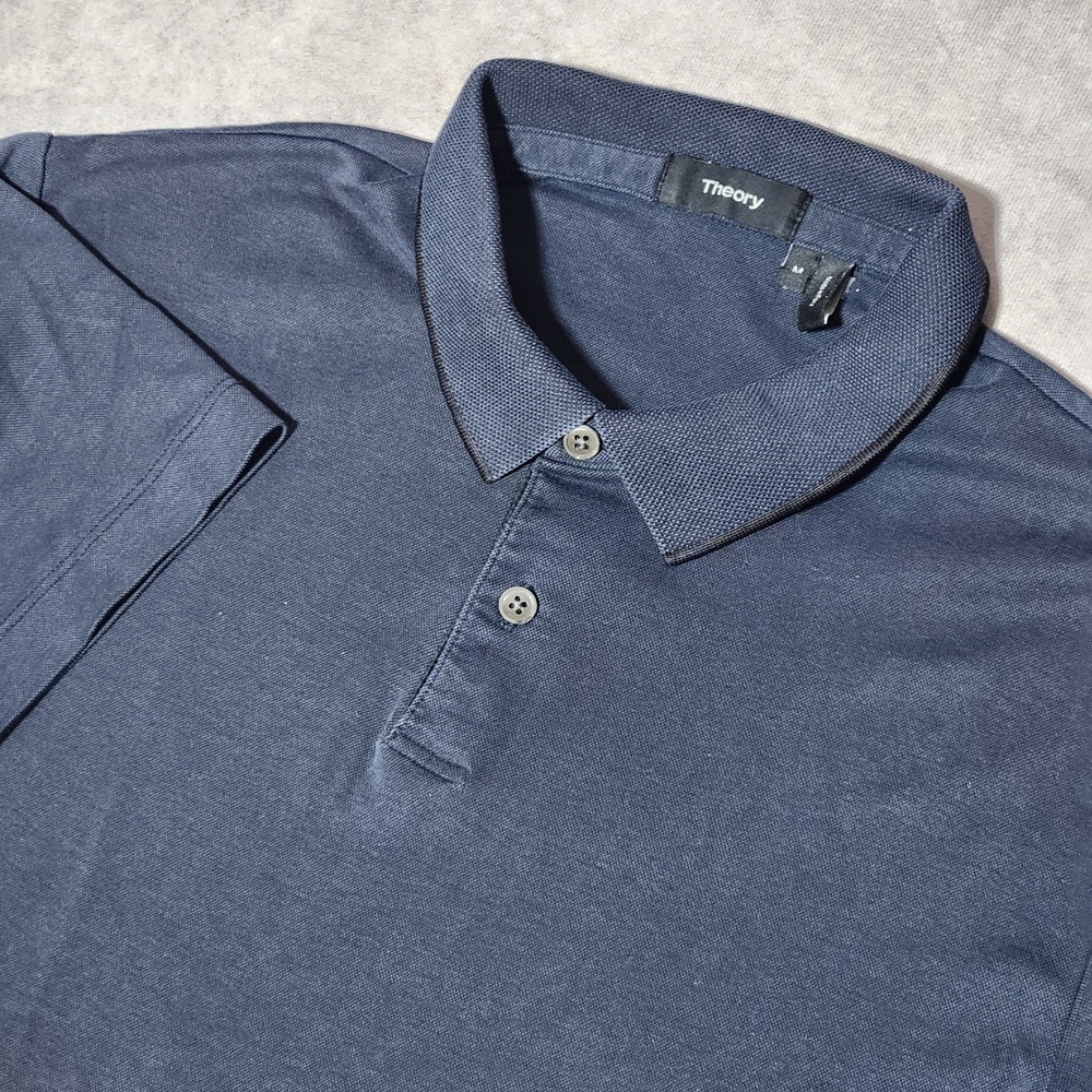 Theory Sandhurst Current Pique Polo Shirt Mens Medium Navy Blue G0694514